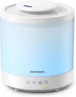 Homvana Luftbefeuchter Schlafzimmer, 1,5L Top-Fill Kühlnebel Klein Luftbefeuchter Baby, Aroma Diffuser ätherische öle, Duftöl, Aromatherapie, Ultraschall Vernebler, Raumduft LED Diffuser, BPA Free