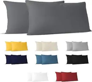 Dreamzie Kissenbezug 40 x 80 (Set mit 2) - 100% Jersey Baumwolle 150 g/qm Kissen
