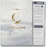 LEBENSKOMPASS® Schlaftagebuch Cozy - Undatiertes 12-Wochen-Journal zur Dokumentation der Schlafgewohnheiten mit Reflexionsfragen, Übungen und Tipps - DIN A5 Hardcover mit Goldveredelung, 120 Seiten