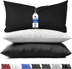 Kissenbezug 50 x 70 (2er-Set), Schwarz, Kopfkissenbezug 50x70 cm aus 100% Mikrof
