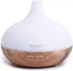 ASAKUKI 300ml Aroma Diffuser für Duftöle, Premium Ultraschall Luftbefeuchter Aromatherapie Öle Diffusor mit 7 farbigem LED Licht, BPA Free Schlafzimmer, Büro, Spa