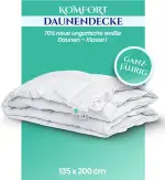 Aura® Luxury Ganzjahres-Daunendecke 135×200 cm – Comfort 70% Neue ungarische Gänsedaunen Klasse I – ganzjähriger Schlafkomfort für Frühling & Herbst – Oeko-TEX® Standard 100 – allergikergeeignet