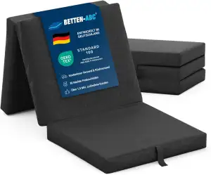 Betten-ABC - Faltmatratze anthrazit (3-TLG.) - ideale für Gäste - Klappmatratze 