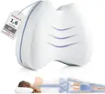 Kniekissen für Seitenschläfer, Orthopädisches Bein-Kissen für eine optimale Schlafhaltung, Ergonomisches Lagerungskissen aus viscoelastischem Memory Schaum, atmungsaktiver & waschbarer Bezug 23,5x9,5