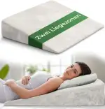 Keilkissen für Bett und Couch, Matratzenkeil, Reflux Kissen [mit 2 Liegezonen], Lesekissen zur Schlaferhöhung Rückenkissen als Bettkopfteil, Betterhöher, Rückenstützkissen, Beinkissen oder Venenkissen