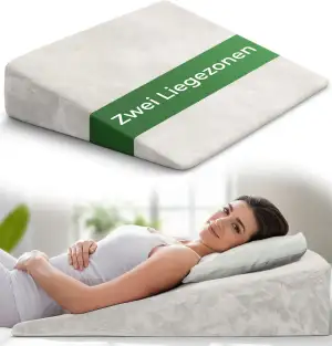 Keilkissen für Bett und Couch, Matratzenkeil, Reflux Kissen [mit 2 Liegezonen], 