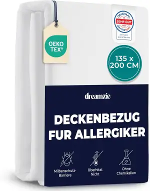 Dreamzie - Milbenbezug Bettdecke 135x200 cm - Allergiker Bettwäsche Encasing - H