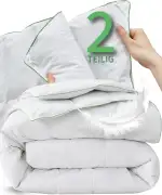 Welldora Komfort Bettdecke 135x200 zweiteilig | 100% weiche Federn & Daunen | Fachärztlich geprüft, Oeko-Tex, Allergiker | Zert. für Tierwohl | 2 Decken Vierjahreszeiten Daunendecke Sommer & Winter