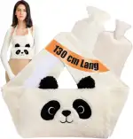 Wärmflaschengürtel Panda, Extra Langer 130cm Wärmflasche Gürtel mit Wärmflaschenbezug und Weichem Taillenbezug, Umhänge Wärmflasche aus Gummi für Nacken, Schulter, Beine, Rücken, Taillenwärmung