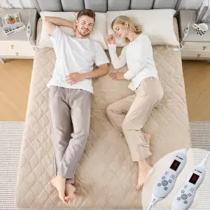 WOOMER Elektrische Wärmeunterbett mit Abschaltautomatik,200GSM/Samt Heizdecke mi
