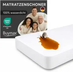 Buymax Matratzenschoner 90x200 cm Wasserdicht, wasserdichte Spannbettlaken ohne 