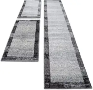 oKu-Tex Bettumrandung Set 3-teilig [67x340 cm | 2 mal 67x140 cm] Hellgrauer Bett