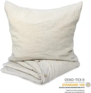 Leinen-Bettwäsche aus 100% Leinen (Bettwäsche-Set: Decke 135 x 200 cm und Kissen