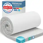 ELONEO Gel Topper 90x200cm, Matratzentopper aus 5 cm hohem Gel-Memory- Schaum, atmungsaktiver 3D-Netz Bezug, Bequeme Matratzenauflage für Bett und Boxspringbett inkl. Eckschlaufen