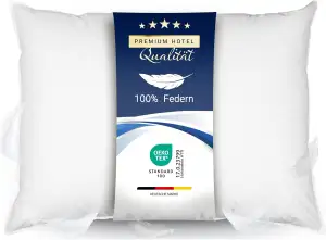 ZOLLNER Federkissen - Made in Germany – Füllung aus 100% Federn - Bezug aus hoch