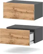 MRBLS Nachttisch Wandmontage 2er Set - Nachttischschrank Hängend - Modernes Design Wandschublade ...