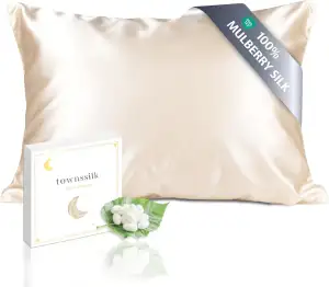 townssilk Kissenbezug, beidseitig aus 100 % 19 Momme, reiner Maulbeerseide, 40 x