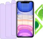 Anti-Blaulicht-Displayschutzfolie für iPhone 11 und iPhone XR (3 Stück) mit General Aligner, 2.5D Edge 9H gehärtetes Glas Schutzfolie für iPhone XR und iPhone 11