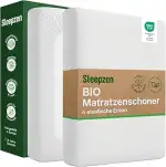 SLEEPZEN Matratzenschoner 100x200 cm Bio Baumwolle Molton Matratzenauflage Oeko-TEX Zert. 100% Ba...
