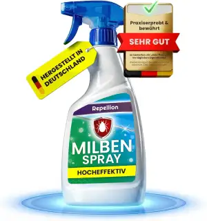 Anti Milben Spray (500 ml) für Haushalt & Textilien – Milbenspray zur Umgebungsanwendung – Milbenabwehr für Matratzen, Polster, Teppiche & Wohnräume