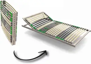 Lattenrost2go FlexSTAR Lattenrost 90x200 cm - Verstellbares Kopfteil, 28 Federle