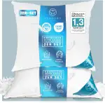 Kissen 80x80 Daunen 2er- Set mit 3-Kammer-Füllung, Ultra-Komfort-Kombination, 100% Baumwollbezug - leicht zu waschen (1200)