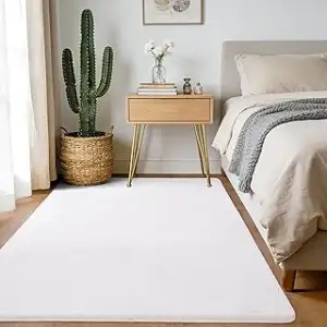 Teppich Schlafzimmer 120x160 - Waschbarer Kuscheliger Kurzflor Teppich Moderner 