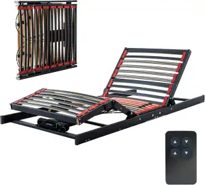 Cosy2Go Lattenrost 100x200cm elektrischer Lattenrost - Kopf- und Fußteil elektrisch verstellbar - ultraflach, faltbar, für Jede Matratze geeignet - passt in jedes Bett - fertig montiert