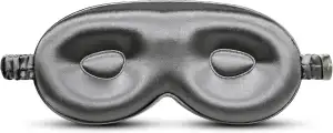 schlafmaske seide 3D anti falten, hautfreundlich blackout dunkelgrau