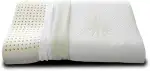 Evergreenweb Ergonomisch Nackenstützkissen 40x80 h9 cm aus Latex mit Kern aus 100% orthopädisches Latex und Kissenbezug Aloe Vera kopfkissen, Kissen, nackenkissen