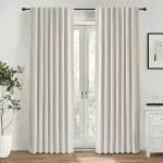 INOVADAY 100% Verdunklungsvorhänge 2 Stück 245 cm Lang,Vorhäng Blickdicht Thermovorhang Kälteschutz Vorhang Hellbeige,Gardinen Schlafzimmer Wohnzimmer,H 245 x B 140 cm