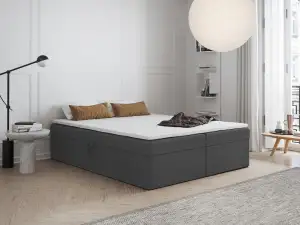Boxspringbett Faro 2 ohne Kopfteil mit Bettkasten, Federkern wählbar (Bonell/Tas
