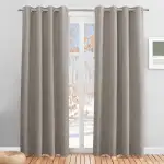 PONY DANCE Vorhang Wärmeisolierend Wohnzimmer Gardinen Modern Gardienen 2-Set Verdunklungsvorhänge mit Ösen Thermovorhang, Sandfarben, H 210 x B 132 cm