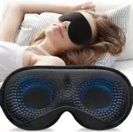 Umisleep 2026 Gewichtet Schlafmaske für Herren & Frauen, 3D Augenmaske Schlafmaske für Druckentlastung, 100% Lichtblockierende Schlafbrille mit verstellbarem Gurt für Reisen, Yoga, 120 g, Schwarz