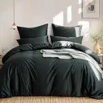 RUIKASI Bettwäsche 200x200 Grau Baumwolle - Baumwolle Bettwäsche-Sets 200x200cm 3teilig mit Reißv...