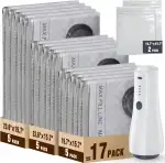 Vakuumbeutel für Kleidung mit Kabelloser Vakuumpumpe in Grau, 17 Stück Wiederverwendbare Vakuumierbeutel (5x60x40cm, 5x60x50cm, 6x50x40cm, 2x30x40cm) für Reise & Aufbewahrung, Mitnehmen