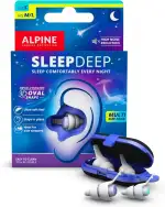 Alpine SleepDeep - Ohrstöpsel zum Schlafen und für Konzentration - 27dB - Neue 3D-Ovalform Ohrenstöpsel und weicher, geräuschdämpfender Kern für maximalen Komfort und Dämpfung - Größe S+M/L