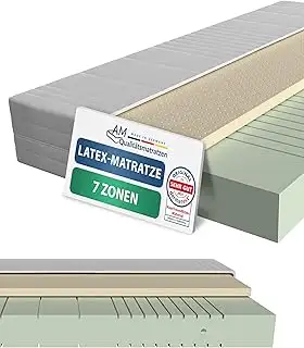 AM Qualitätsmatratzen 7 Zonen Latex Matratze 140x200 H2 - Made in Germany - Oeko