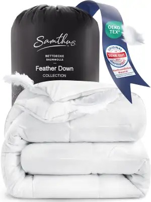 Samthus Feder- und Daunendecke 135x200cm - Oeko-Tex zertifizierte Bettdecke aus 