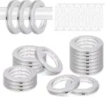 Glarks 20 Sets 42 mm ID-Vorhangösen, Kunststoffösen, Ringe mit Unterlegscheiben, leicht zu schieb...