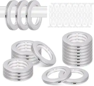 Glarks 20 Sets 42 mm ID-Vorhangösen, Kunststoffösen, Ringe mit Unterlegscheiben,