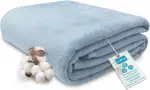 ZOLLNER Kuscheldecke flauschig in 150x200 cm - weiche und langlebige Sofadecke in hellblau - wasc...