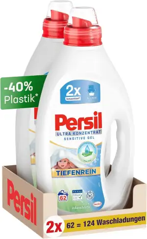 Persil Ultra Konzentrat Sensitive Gel (124 Waschladungen), Flüssigwaschmittel fü