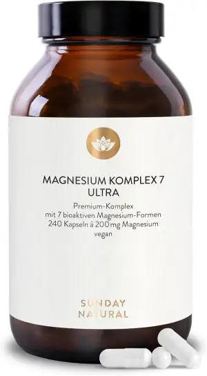 SUNDAY NATURAL® Magnesium Komplex – 240 Kapseln - 400mg pro Tag - aus 7 Verbindu