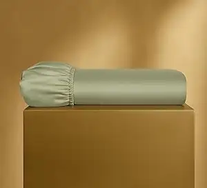 Mako Satin Spannbettlaken 90x200cm Baumwolle Grün Salbeigrün | 100% Bio Baumwoll