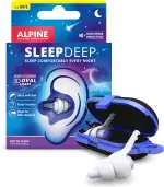 Alpine SleepDeep - Ohrstöpsel zum Schlafen und für Konzentration - 27dB - Neue 3D-Ovalform Ohrenstöpsel und weicher, geräuschdämpfender Kern für maximalem Komfort und Dämpfung - Größe M/L