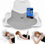 Orthopädisches Kopfkissen aus Memory Foam (für Schlaf & Alltag) Ergonomisches Kissen bei Schulter- und Nackenschmerzen | Nackenstützkissen Bauch-, Rücken- & Seitenschläferkissen Grau