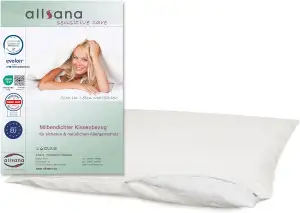 Allsana Allergiker Kissenbezug 40x80 cm | Allergie Bettwäsche | Anti Milben Encasing | Milbenschutz für Hausstauballergiker | allergendichter Zwischenbezug für das Kopfkissen | Hohenstein zertifiziert