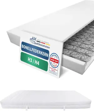 AM Qualitätsmatratzen Bonell Federkernmatratze 90x200 cm - Made in Germany - Mat