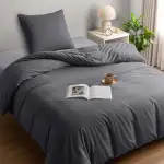 Utopia Bedding Bettwäsche 135x200 Set - Mikrofaser Bettbezug 135x200 cm + 1 Kissenbezug 80x80 cm - Grau